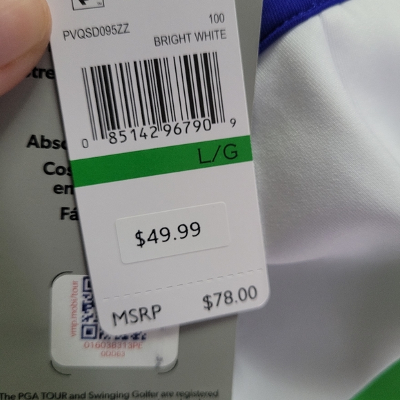 Nwt Pgatour ative wear dress white largew pockets - Picture 7 of 10